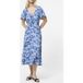 French Connection Isla Lizzie Crepe S/s V Nk Dre Blue Multi