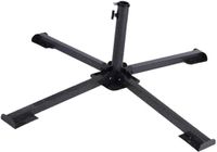 Parasolvoet Staal - Parapluhouder Buiten - Strand Genieten - Verstelbaar & Opvouwbaar - 85cm x 85cm - Zwart