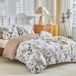 TRANKIELO® Housse de couette 240 x 220 cm - Microfibre avec fermeture éclair cachée - Motif botanique - Incluant 2 taies d'oreiller