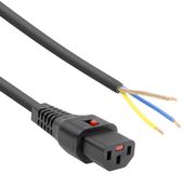 ACT Netsnoer C13 IEC Lock - open einde zwart 4 m