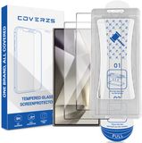 Coverzs Tempered Glass Screenprotector met Frame (2-Pack) geschikt voor Samsung Galaxy S24 Ultra