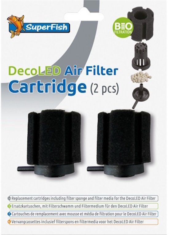 SuperFish Deco Led Air Filter Cartridge 2 Stuks