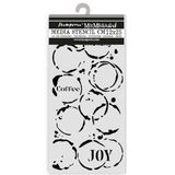 Stamperia Thick Stencils for Scrapbooks, Albums, Cards, Bullet Journals, and More, Flexible Material, Easy to Clean, Perfect for Crafts and Gifting (Furry Friends, Coffee Prints)