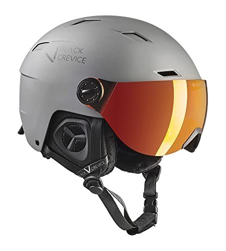 Black Crevice Skihelm met vizier Kirchberg Gun Metal, M (54-57cm)