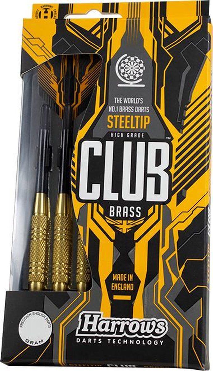 Harrows Club Brass 19Gr - Steeltip Dartpijl - 19 g - Geel/Zwart - 3 stuks