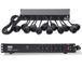 Pyle – 12-Stopcontact 1U Stroomverdeler met Overspanningsbeveiliging, 15A Schakelaar, 4 USB-Poorten en 4,5m Kabel