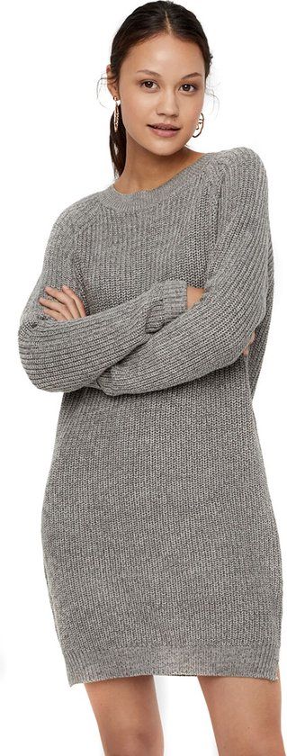 Noisy May Siesta O-Neck Knit Dames Mini-jurk - gemêleerd grijs - L