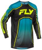Fly Racing Jersey Rayce Blauwgroen/Zwart/Limoen Unisex L