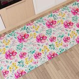 PETTI Artigiani Italiani - Keukentapijt, loper, keukenloper, antislip en wasbaar, 52 x 340 cm, bloemenpatroon 01, 100% Made in Italy