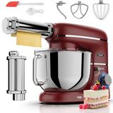 Fentic Keukenmachine - 2000W - Keukenrobot - Incl. Pastaroller en extra accessoires - 6,2L Mengkom - Foodprocessor - Pastamachine - Rood