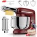 Fentic Keukenmachine - 2000W - Keukenrobot - Incl. Pastaroller en extra accessoires - 6,2L Mengkom - Foodprocessor - Pastamachine - Rood
