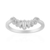 Cavill - Zilveren ring 925 sterling met Nigeriaanse witte topaas 0.512 ct - Briljant trapgeslepen baguette - Elegante damesring maat 17-20