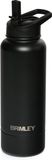 Brimley Waterfles - Waterfles 1 liter - Sportfles - Sportbidon - Drinkfles - Geïsoleerd - Tot 24 uur warm/koude drank - Met afdraaibare dop als beker/sleutels/sportsupplementen - Zwart