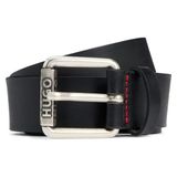 HUGO Leren Riem Grimm Sz35 Leather Belt W85 Black Zwart