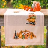 Vervaco Tafelloper kit - Winterdorp - 40 x 100cm