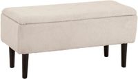 Homcom Opbergpoef 95x38x45cm Beige Wollen stof met effect
