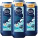NIVEA Men Shampoo & Douchegel 3in1 Cool Marine - 3 x 250 ml