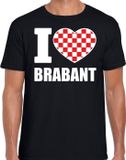 Bellatio Decorations Brabrantse shirts T-shirt I love Brabant - voor heren - zwart - Carnaval kleding XXL