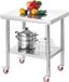 VEVOR RVS Werktafel/Keukentafel (76 x 60 cm) met Wielen