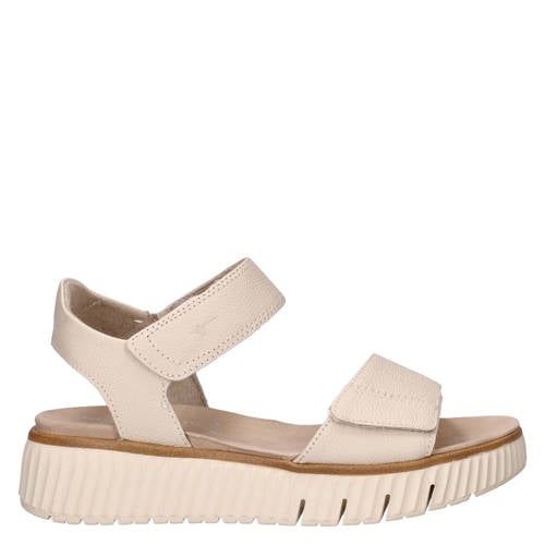 Tamaris Comfort leren sandalen ecru