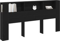 vidaXL Tête de lit - Armoire - Noir - Chêne - Travaillé - Bois