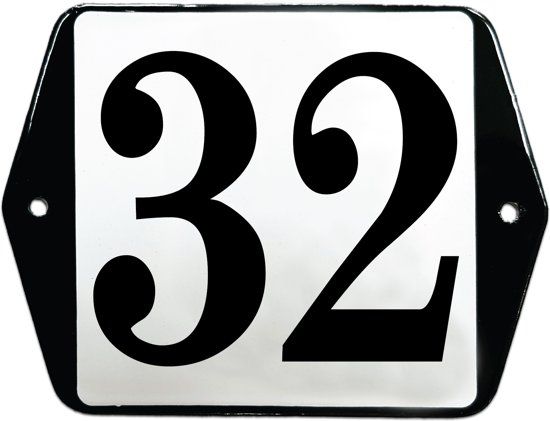 EmailleDesign® Emaille huisnummer model oor - 32