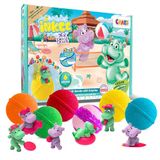 INKEE Fun Beach Geschenkdoos met 6 badbommen voor kinderen, bevat 6 verschillende nijlpaardfiguren om te verzamelen, 6 x badbruisballen voor kinderen, verrassend