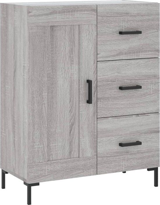 vidaXL Dressoir 69,5x34x90 cm Bewerkt Hout Grijs Sonoma Eikenkleurig
