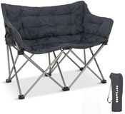 TRVLMORE Chaise de camping - Pliable - 2 personnes - Capacité de charge 120 kg - Sac de transport inclus - Chaise papillon - Chaise de camping - Chaise pliante - Gris
