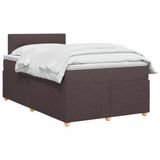 vidaXL Boxspringbed met matras, donkerbruin, 120 x 200 cm, met stoffen bekleding
