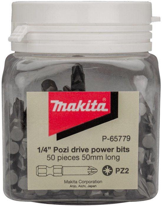 Makita P-65779 Schroefbit Pz2x50mm In Pot 50 Stuks