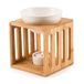 Pajoma 71686 Aromalamp van terracotta/aardenwerk Bamboo, Keramisch Wit, Hout
