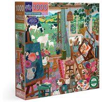 eeBoo Artist's Cottage-Puzzel voor volwassenen, 1000 stukjes, gerecycled karton en plantaardige inkt, afmetingen 58,5 cm x 58,5 cm, PZT118