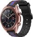 Strap-it Bracelet de montre connectée en silicone - Convient pour Samsung Galaxy Watch 3 41mm Édition Spéciale Bracelet - Noir/Bleu