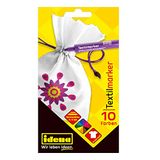 Idena 61044 - Textielmarkers voor lichte stoffen, 10 textielmarkers in heldere kleuren, ideaal voor T-shirts, stoffen tassen en diverse materialen.