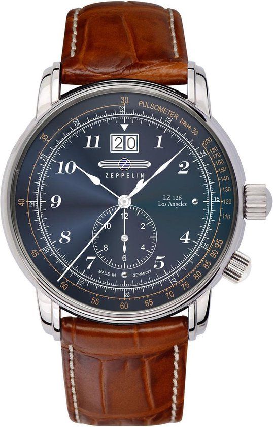 Zeppelin herenhorloge LZ126 Los Angeles 8644-3 - Blauw - 42mm - Quartz