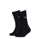 Puma 2-pack kinder sokken logo - Easy Ride - Katoenen Merk Sportsokken Jongens en meisjes - Blauw combi / 23/26
