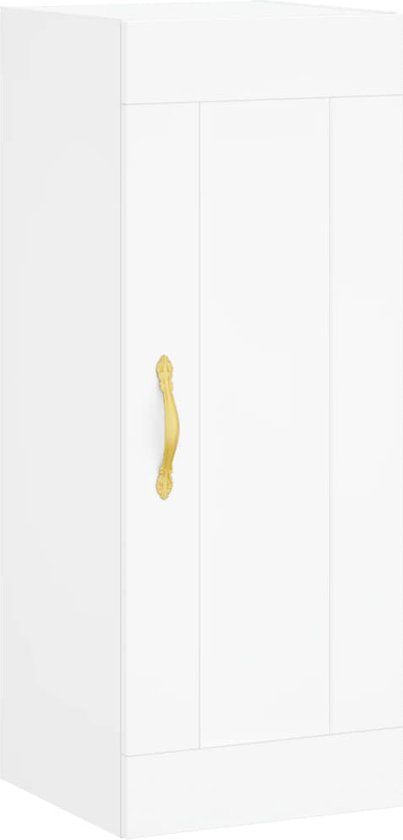 vidaXL Wandkast - 34,5x34x90 cm - Bewerkt Hout - Wit