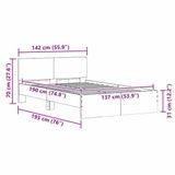 vidaXL Bedframe met Hoofdeinde Wit 137 x 190 cm Bewerkt hout