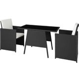 tectake Wicker Tuinset Lausanne - Zwart - 2 Zitplaatsen