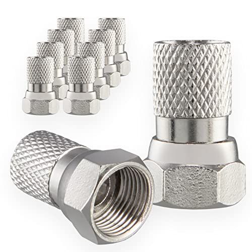 HB-DIGITAL 10 x F-stekker 7 mm brede moer voor coaxiale antennekabel, satellietkabel, BK-systemen