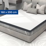 CozySense® Topper Matras 160x200 cm - Traagschuim met Gel - 8 cm - Stevig - Wasbare Hoes