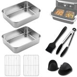 Solidchoice - 8-delige Accessoireset voor Airfryer met Roestvrijstalen Ovenvormen en Grillroosters