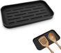 Sans marque Support de cuillère en silicone - Noir