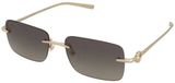 Gucci Lunettes de soleil GG1703S 005 Doré Rectangulaire Métal/Acier inoxydable Verre Femme