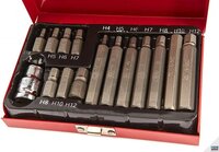 HBM 15 Delige Inbus Bitset met 1/2" adapter - Gehard staal - Rood