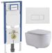 Geberit QeramiQ Dely Swirl Toiletset - 36.3x51.7cm - Geberit UP720 Duofix Sigma inbouwreservoir - slim zitting - metalen bedieningsplaat mat wit - rechthoekige knoppen - glans wit