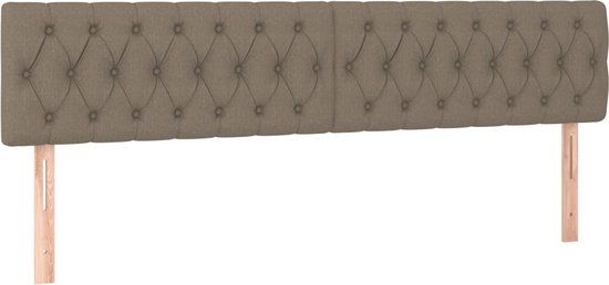 vidaXL Hoofdbord 200x7x78/88 cm stof taupe
