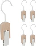 Merkloos 10x laarzenknijpers - ijzer - hout - laarzenklemmen - haken klem - modern - wit