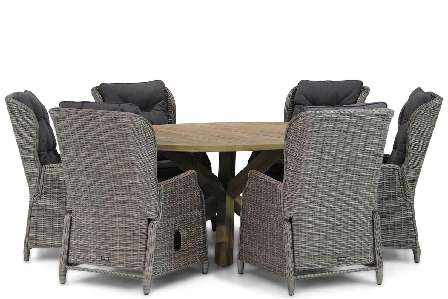 Garden Collections Edingburgh/Sand City 160 cm Rond Dining Tuinset 7-delig
